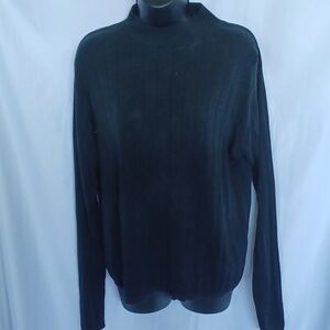 Windridge Black 100% Silk Knit mock turtleneck Sweater